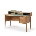 Bureau enfant 120 x 60 x 105 cm en panneaux de bois naturel et vert avec rangements