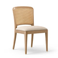 Chaise de salle à manger 50 x 55 x 85 cm en bois et cannage beige style naturel